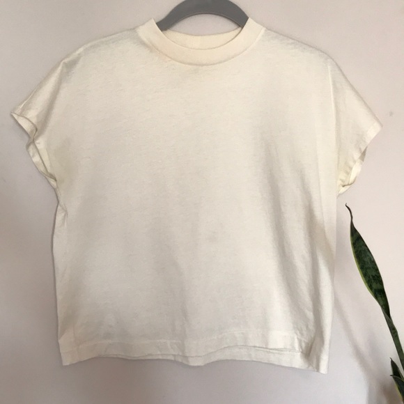 Uniqlo Tops - Uniqlo High-Collar Cap Sleeve Tee